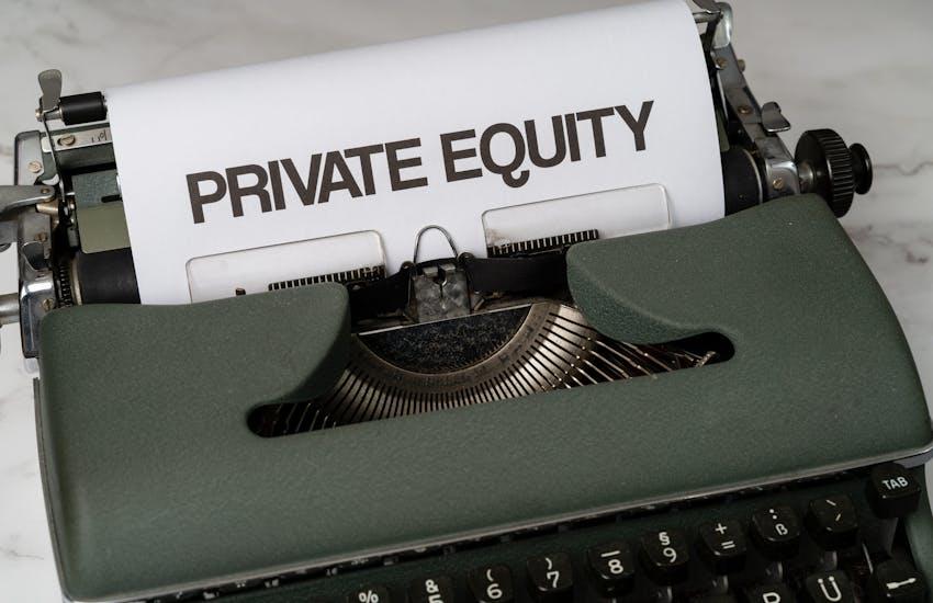 private equity written on a typewriter
