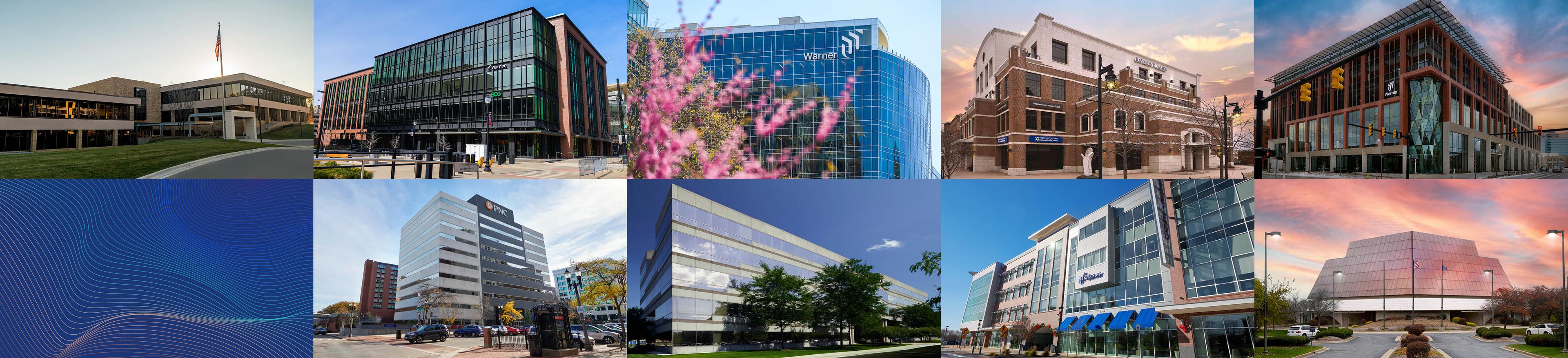 composite image of buildings