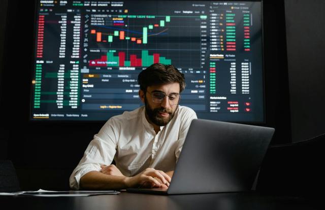 man watching the stocks